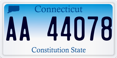 CT license plate AA44078