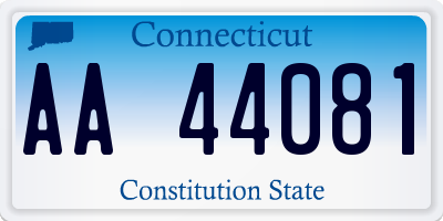 CT license plate AA44081