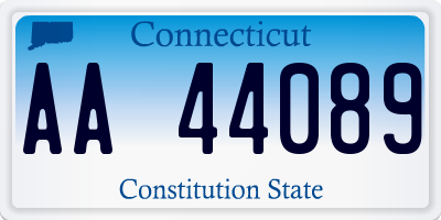 CT license plate AA44089