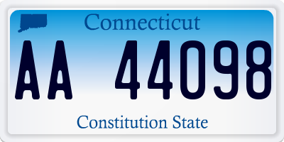CT license plate AA44098