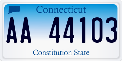 CT license plate AA44103