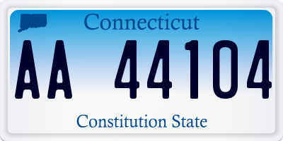 CT license plate AA44104