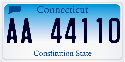 CT license plate AA44110