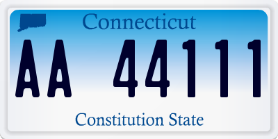 CT license plate AA44111