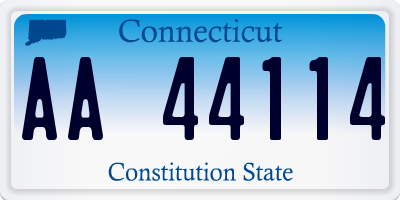 CT license plate AA44114