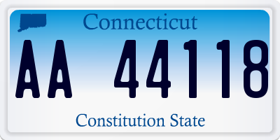 CT license plate AA44118