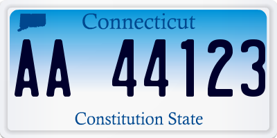 CT license plate AA44123