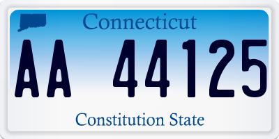CT license plate AA44125