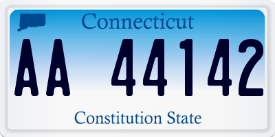 CT license plate AA44142