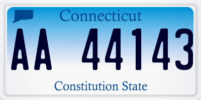 CT license plate AA44143