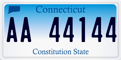 CT license plate AA44144