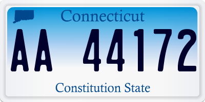 CT license plate AA44172