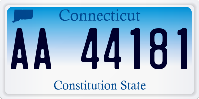 CT license plate AA44181