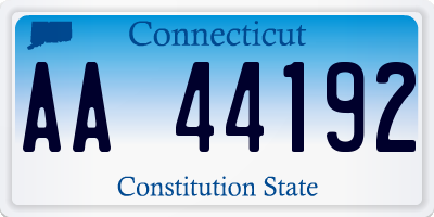 CT license plate AA44192