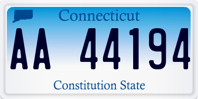 CT license plate AA44194