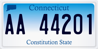 CT license plate AA44201