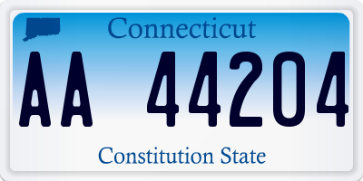 CT license plate AA44204