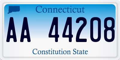CT license plate AA44208