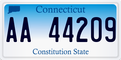 CT license plate AA44209