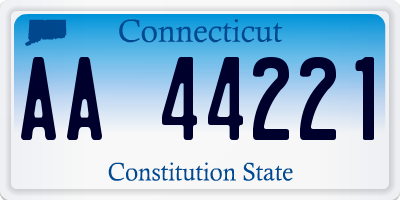 CT license plate AA44221