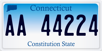 CT license plate AA44224