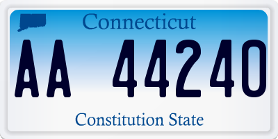 CT license plate AA44240