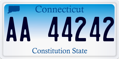 CT license plate AA44242