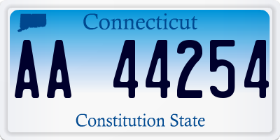 CT license plate AA44254