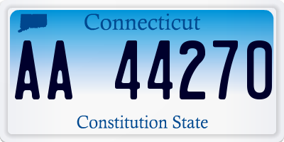CT license plate AA44270