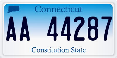 CT license plate AA44287