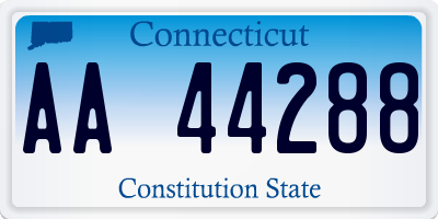 CT license plate AA44288