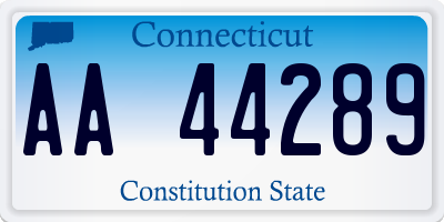 CT license plate AA44289