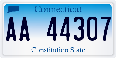 CT license plate AA44307