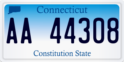 CT license plate AA44308