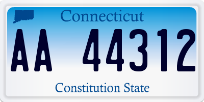 CT license plate AA44312