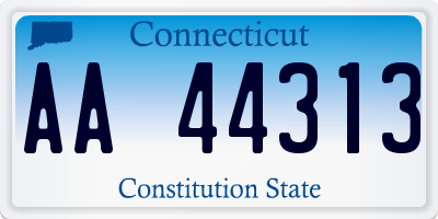 CT license plate AA44313