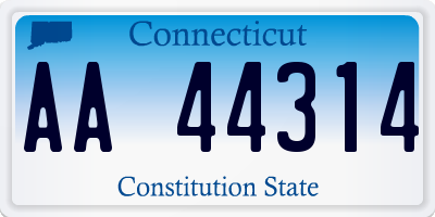 CT license plate AA44314