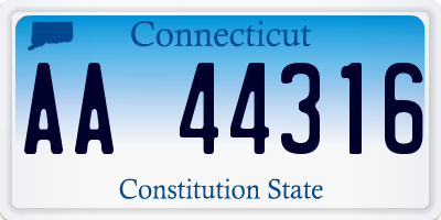 CT license plate AA44316