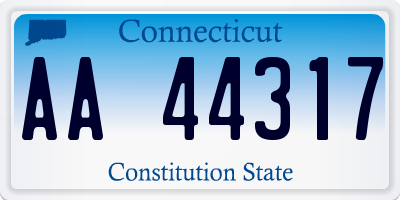 CT license plate AA44317