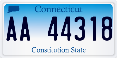 CT license plate AA44318