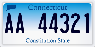 CT license plate AA44321