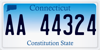 CT license plate AA44324
