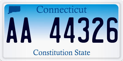 CT license plate AA44326