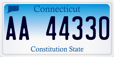 CT license plate AA44330