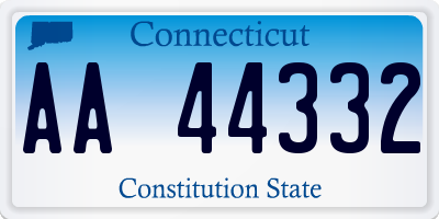 CT license plate AA44332
