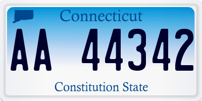 CT license plate AA44342