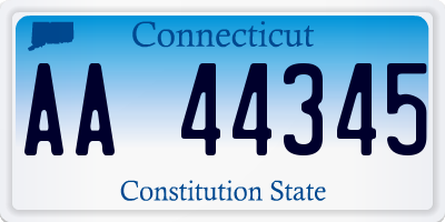 CT license plate AA44345