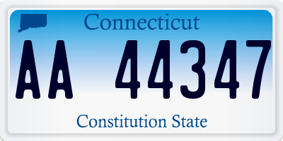 CT license plate AA44347