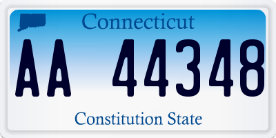 CT license plate AA44348