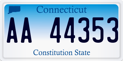 CT license plate AA44353